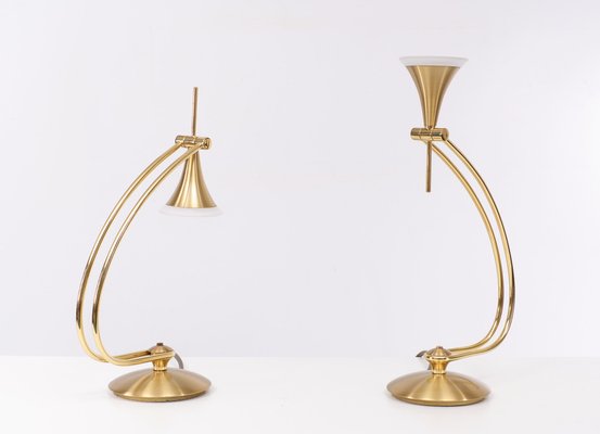 Holtkotter Brass Halogen Table Lamps, Germany, 1985, Set of 2-GCG-1719212