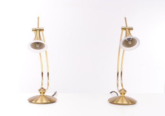 Holtkotter Brass Halogen Table Lamps, Germany, 1985, Set of 2-GCG-1719212