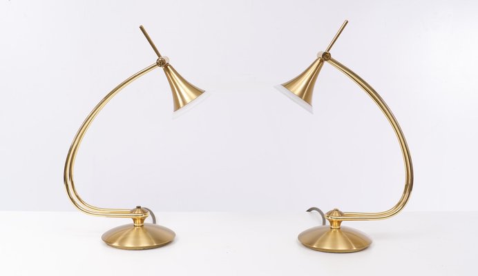 Holtkotter Brass Halogen Table Lamps, Germany, 1985, Set of 2-GCG-1719212