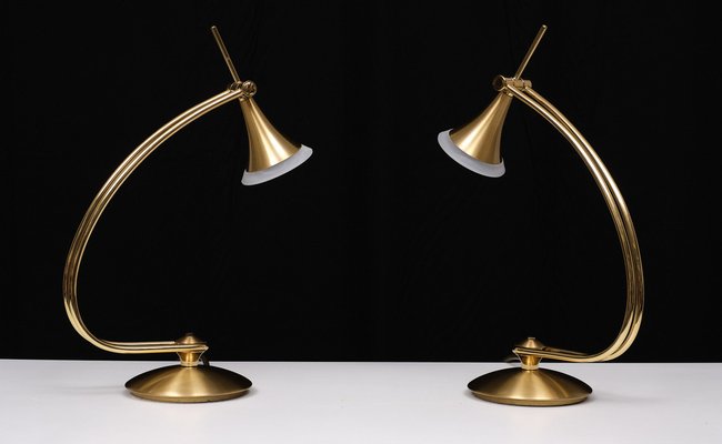 Holtkotter Brass Halogen Table Lamps, Germany, 1985, Set of 2-GCG-1719212