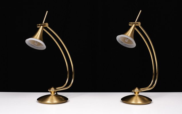 Holtkotter Brass Halogen Table Lamps, Germany, 1985, Set of 2-GCG-1719212