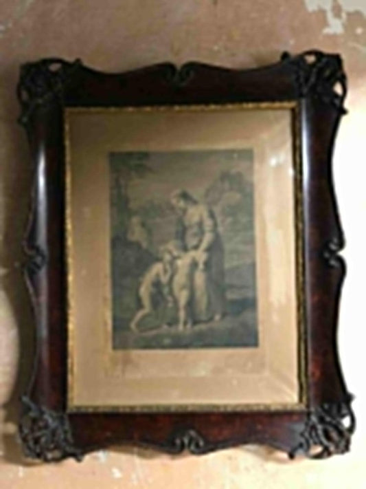 Holy Family, Etching, 1800s, Framed