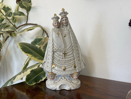 Holy Figure Mother of God with Child Porcelain Figure Mariazell