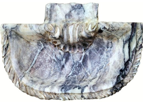 Holy Water Stove in Italian Breccia Pernice Marble from Carrara, 20th Century-FDW-2039607