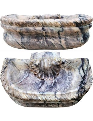 Holy Water Stove in Italian Breccia Pernice Marble from Carrara, 20th Century-FDW-2039607