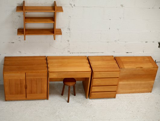 Home Regain: Modular Office Set. Pine. France, Circa 1975 from Maison Regain, Set of 5-MAO-1251468