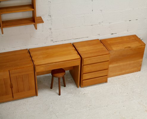 Home Regain: Modular Office Set. Pine. France, Circa 1975 from Maison Regain, Set of 5-MAO-1251468