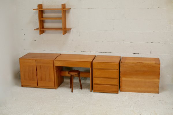 Home Regain: Modular Office Set. Pine. France, Circa 1975 from Maison Regain, Set of 5-MAO-1251468