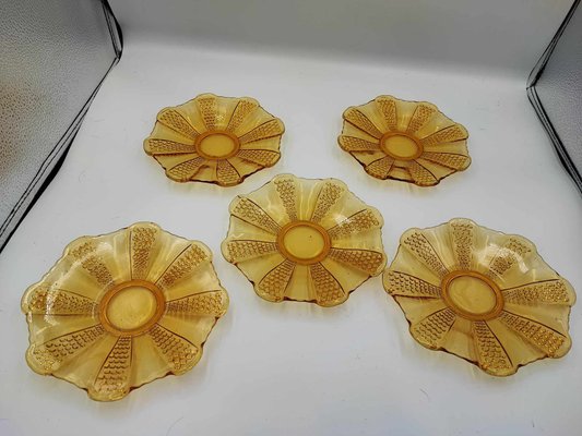 Honey Dessert Plates from Ząbkowice Steelworks, 1970s, Set of 5-CAQ-1790734