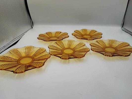 Honey Dessert Plates from Ząbkowice Steelworks, 1970s, Set of 5-CAQ-1790734