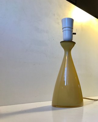 Honey Yellow Cased Glass Table Lamp by Jacob E. Bang for Kastrup, 1950s-LCR-783730