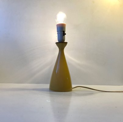 Honey Yellow Cased Glass Table Lamp by Jacob E. Bang for Kastrup, 1950s-LCR-783730