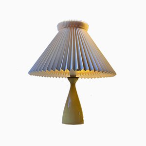 Honey Yellow Cased Glass Table Lamp by Jacob E. Bang for Kastrup, 1950s-LCR-783730