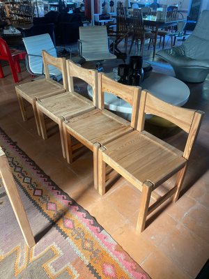 Hongisto Dining Set in Solid Pine by Ilmari Tapiovaara for Laukaan Puu, 1960s, Set of 5-QVY-1747237