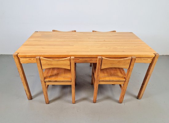 Hongisto Dining Table & Chairs by Ilmari Tapiovaara for Laukaan Puu, 1960s, Set of 5-AXJ-2022570