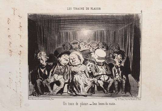 Honoré Daumier - A Pleasure Train - Lithograph - 1852