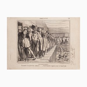 Honoré Daumier - A Visit To Bains - Original Lithograph - 1858-ZCI-870864