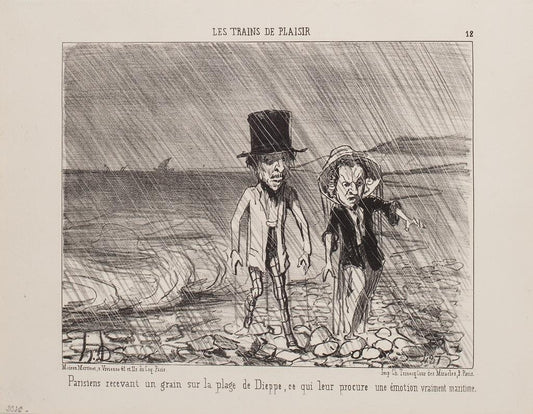 Honoré Daumier, Parisians Receiving A Grain, Lithograph, 1852