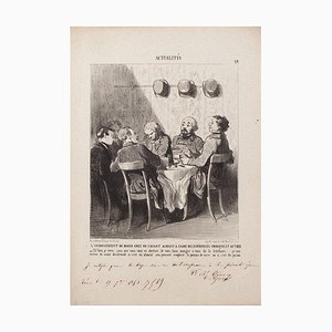 Honoré Daumier - the Diner Downside In A Savant- Original Lithograph - 1853-ZCI-870933