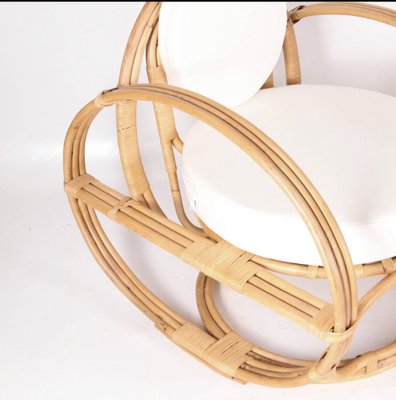 Hoop Armchairs in Rattan, Set of 2-DSC-1756881