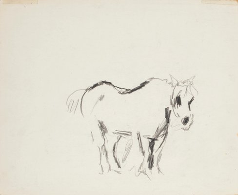 Horse - China Ink Drawing - Mid 20th Century 1950s-ZCI-755871