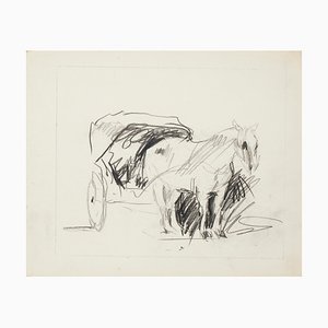 Horse - China Ink Drawing - Mid 20th Century 1950s-ZCI-755871