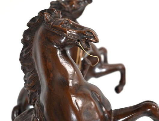 Horses Fireplace Set in the style of G. Coustou, Set of 3-RVK-1395154