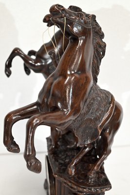 Horses Fireplace Set in the style of G. Coustou, Set of 3-RVK-1395154