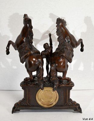 Horses Fireplace Set in the style of G. Coustou, Set of 3-RVK-1395154