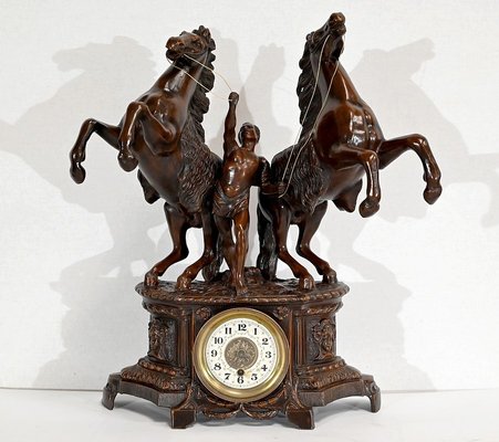 Horses Fireplace Set in the style of G. Coustou, Set of 3-RVK-1395154