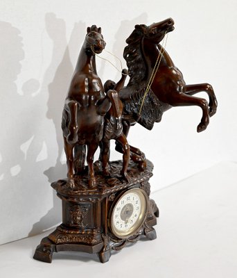 Horses Fireplace Set in the style of G. Coustou, Set of 3-RVK-1395154