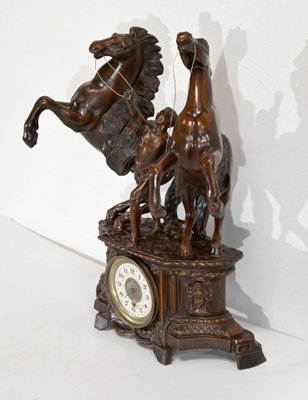 Horses Fireplace Set in the style of G. Coustou, Set of 3-RVK-1395154