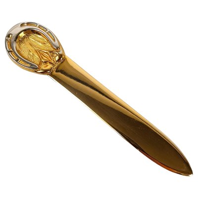 Horseshoe Letter Opener in Brass & Chrome by Gucci, 1970s-UIW-2036666