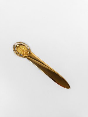 Horseshoe Letter Opener in Brass & Chrome by Gucci, 1970s-UIW-2036666