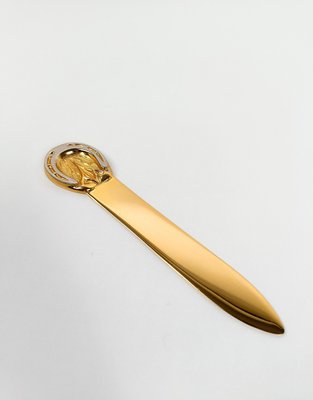 Horseshoe Letter Opener in Brass & Chrome by Gucci, 1970s-UIW-2036666