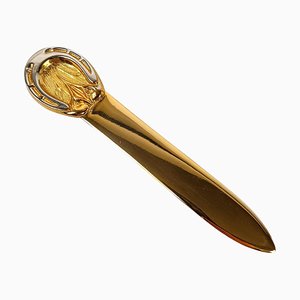 Horseshoe Letter Opener in Brass & Chrome by Gucci, 1970s-UIW-2036666