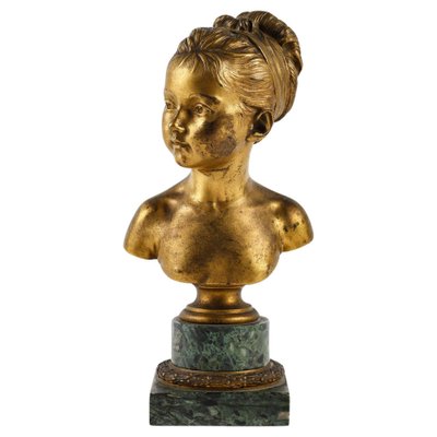 Houdon, Bust of Louise Brongniart, 19th Century, Gilded Bronze-WFS-1757374