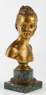 Houdon, Bust of Louise Brongniart, 19th Century, Gilded Bronze-WFS-1757374