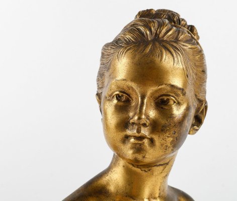 Houdon, Bust of Louise Brongniart, 19th Century, Gilded Bronze-WFS-1757374