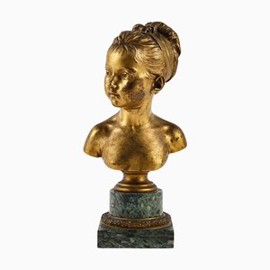 Houdon, Bust of Louise Brongniart, 19th Century, Gilded Bronze-WFS-1757374