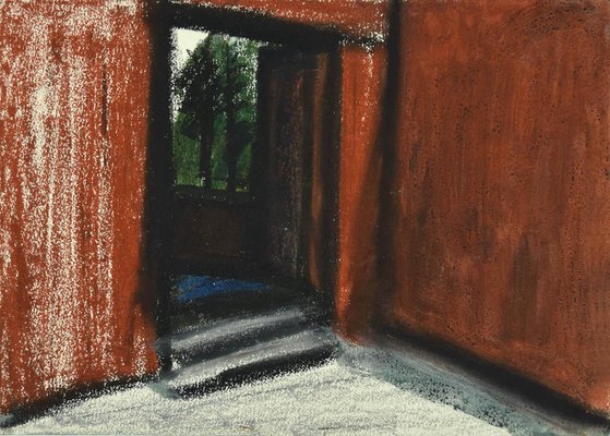 House Mixed Media on Cardboard by Sun Jingyuan, 1970s-ZCI-778599