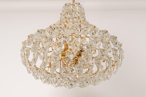 Huge Brass and Crystal Glass Chandelier by Kinkeldey, Germany, 1970s-UGR-1086281