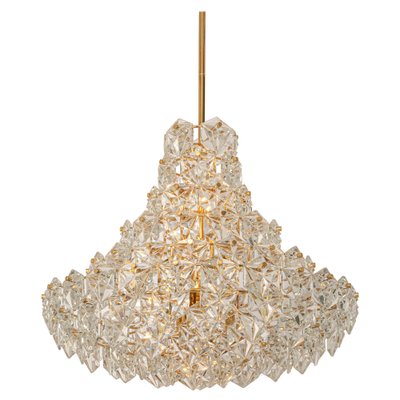 Huge Brass and Crystal Glass Chandelier by Kinkeldey, Germany, 1970s-UGR-1086281