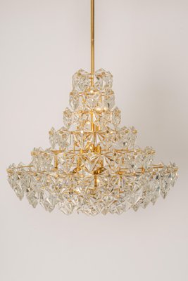 Huge Brass and Crystal Glass Chandelier by Kinkeldey, Germany, 1970s-UGR-1086281