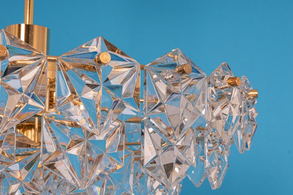 Huge Brass and Crystal Glass Chandelier by Kinkeldey, Germany, 1970s-UGR-1096533