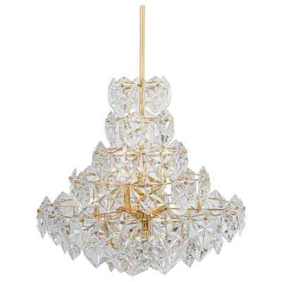 Huge Chandelier, Brass and Crystal Glass attributed to Kinkeldey, Germany, 1970s-UGR-1378462