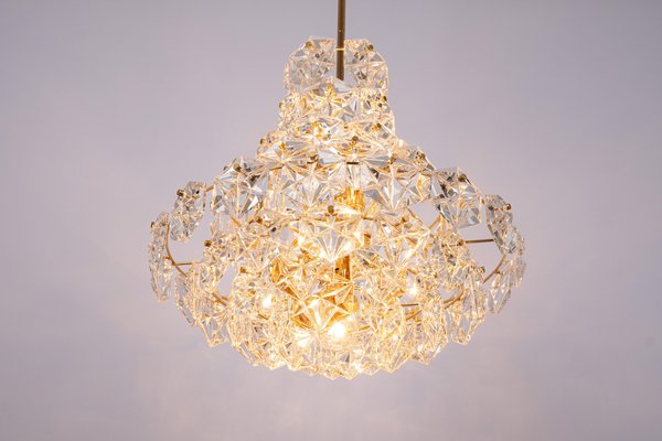 Huge Chandelier, Brass and Crystal Glass attributed to Kinkeldey, Germany, 1970s-UGR-1378462