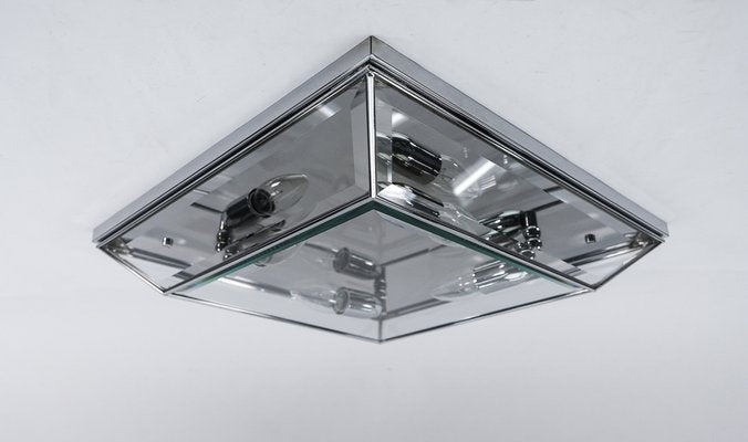 Huge Cut Glass Flush Mount, Italy, 1960s-KQB-1744106