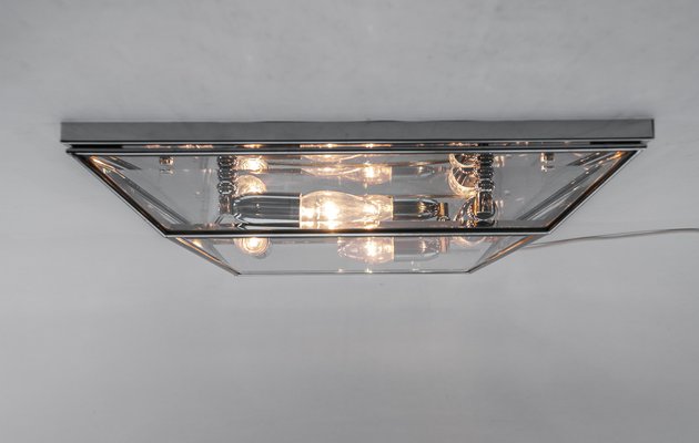 Huge Cut Glass Flush Mount, Italy, 1960s-KQB-1744106