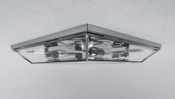 Huge Cut Glass Flush Mount, Italy, 1960s-KQB-1744106